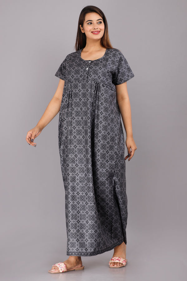 Cotton Printed Night Gown For Women