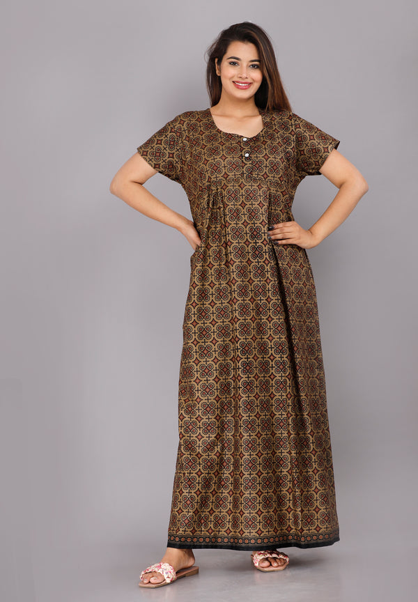 Cotton Printed Night Gown For Women