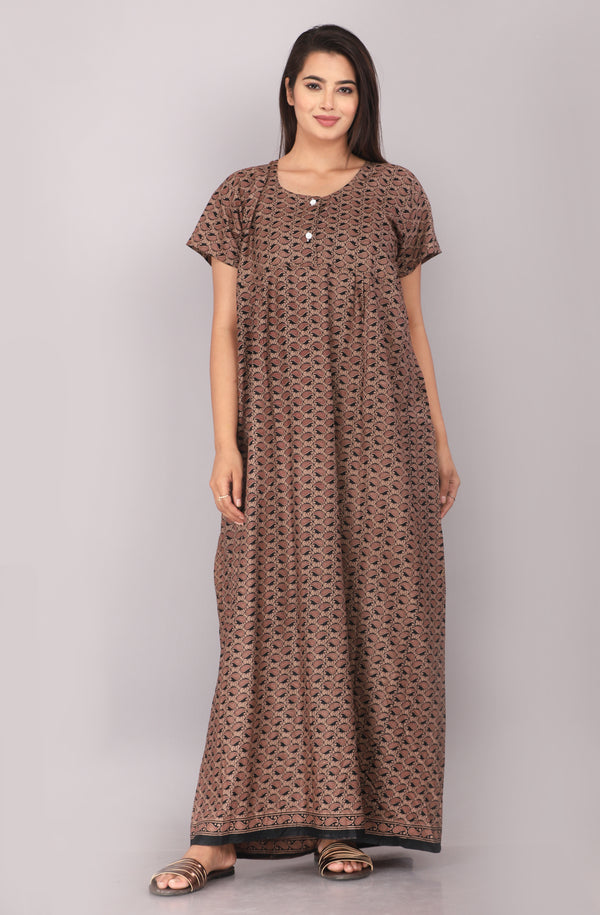 Cotton Printed Night Gown For Women