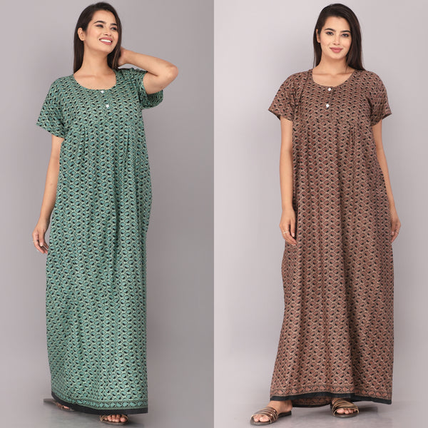 Cotton Printed Night Gown Combo For Women