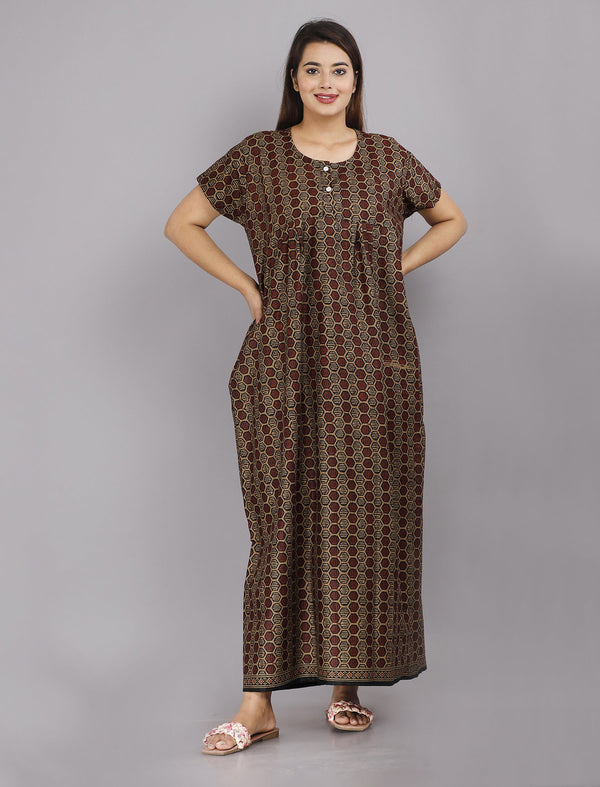 Cotton Printed Night Gown For Women