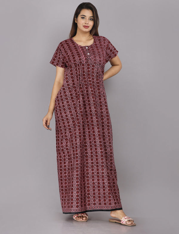 Cotton Printed Night Gown For Women