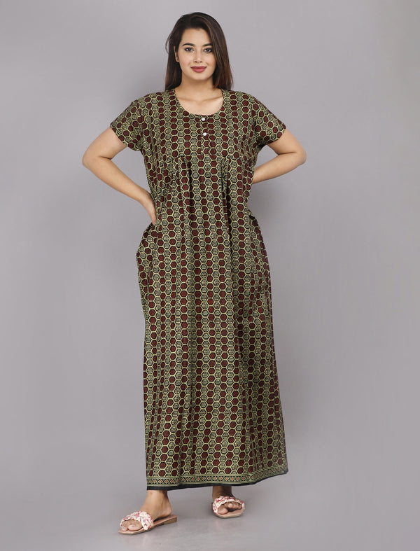 Cotton Printed Night Gown For Women