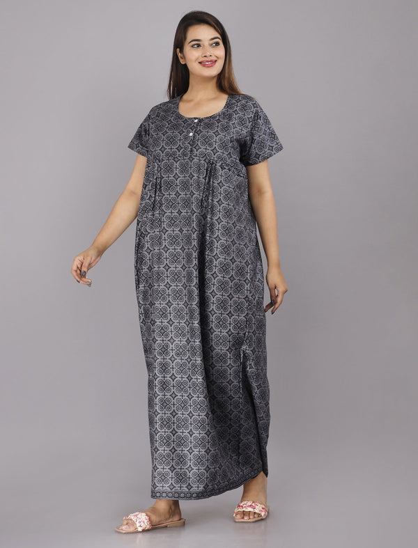 Cotton Printed Night Gown For Women