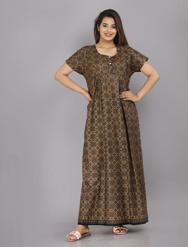 Cotton Printed Night Gown For Women