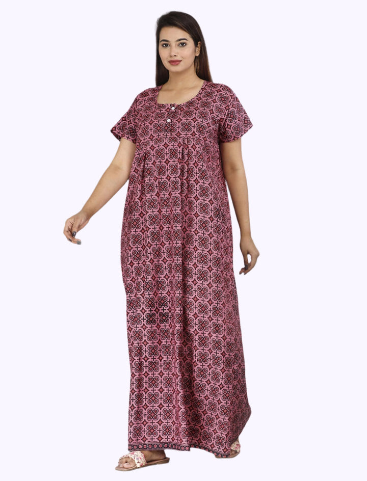 Cotton Printed Night Gown For Women