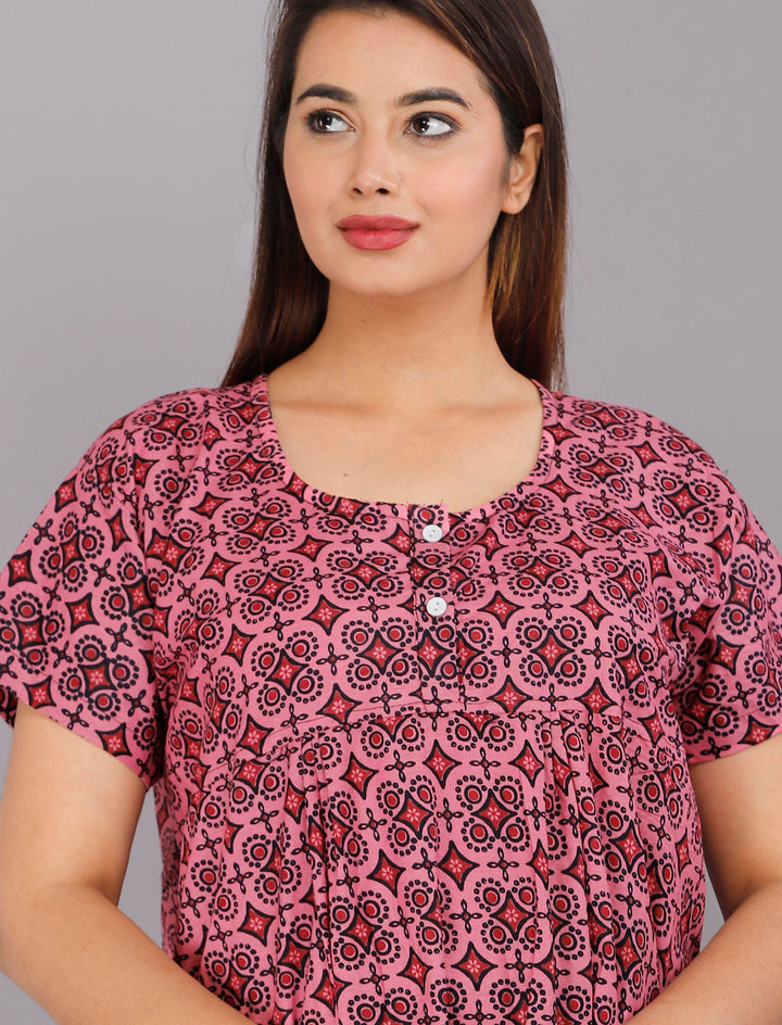 Cotton Printed Night Gown For Women