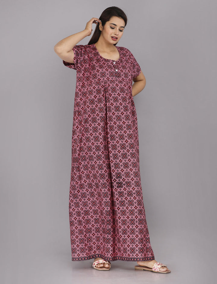 Cotton Printed Night Gown For Women