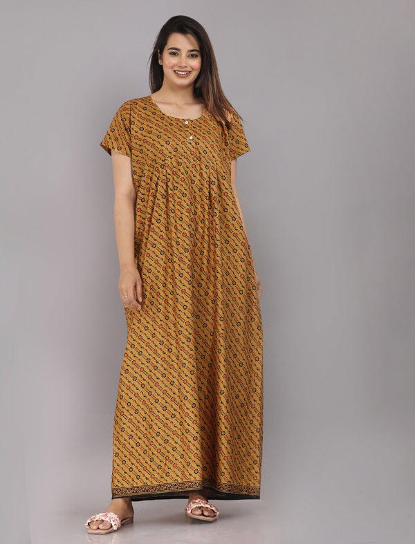 Cotton Printed Night Gown For Women