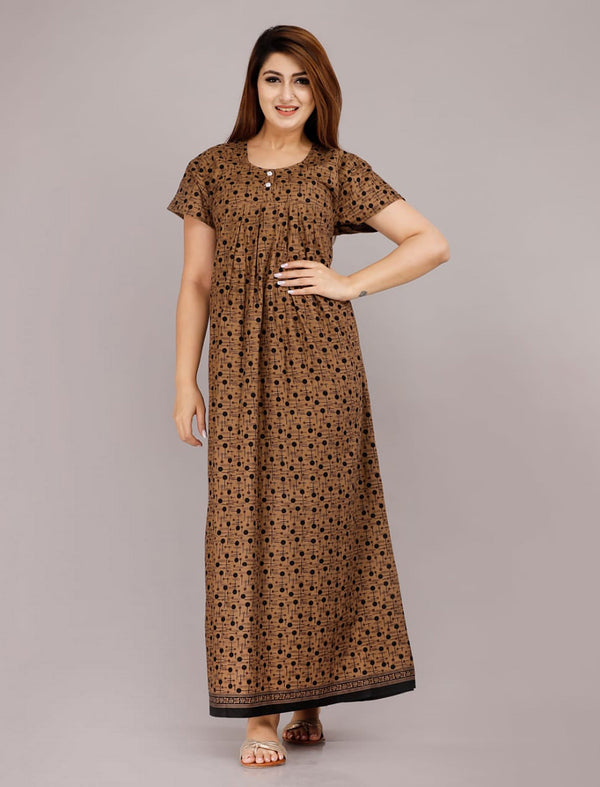 Cotton Printed Night Gown For Women