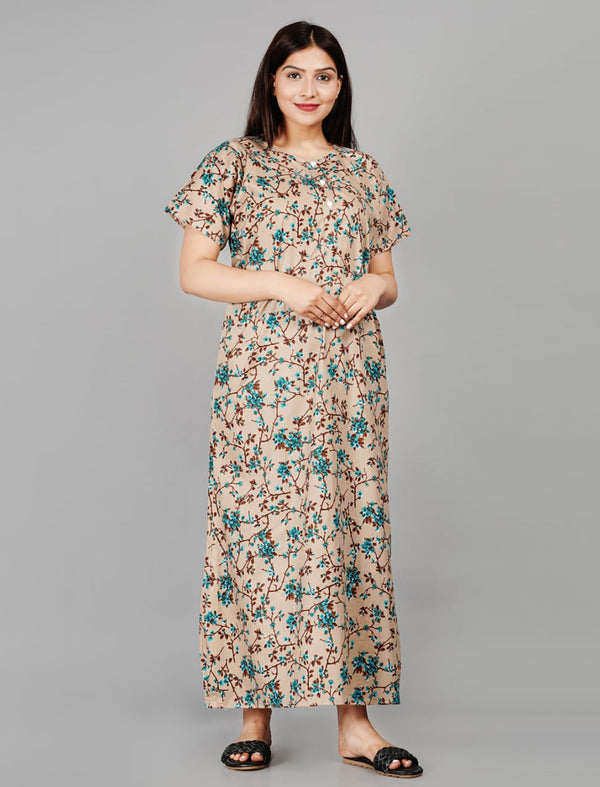 Cotton Printed Night Gown For Women