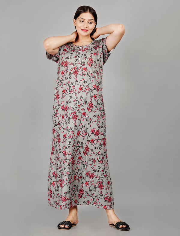 Cotton Printed Night Gown For Women