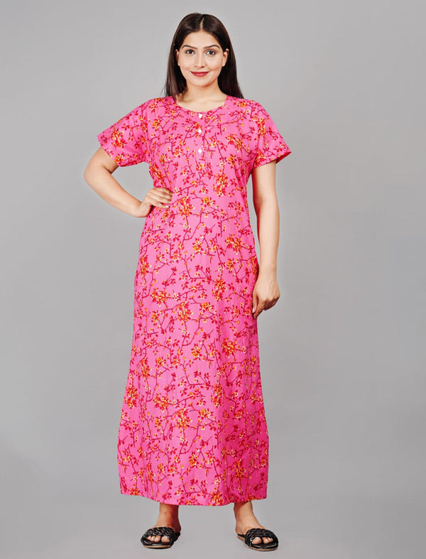 Cotton Printed Night Gown For Women