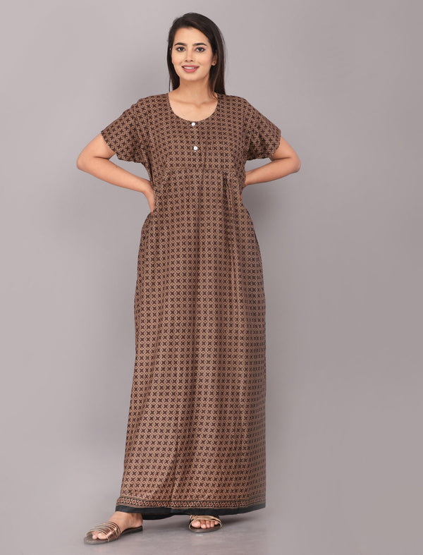 Cotton Printed Night Gown For Women