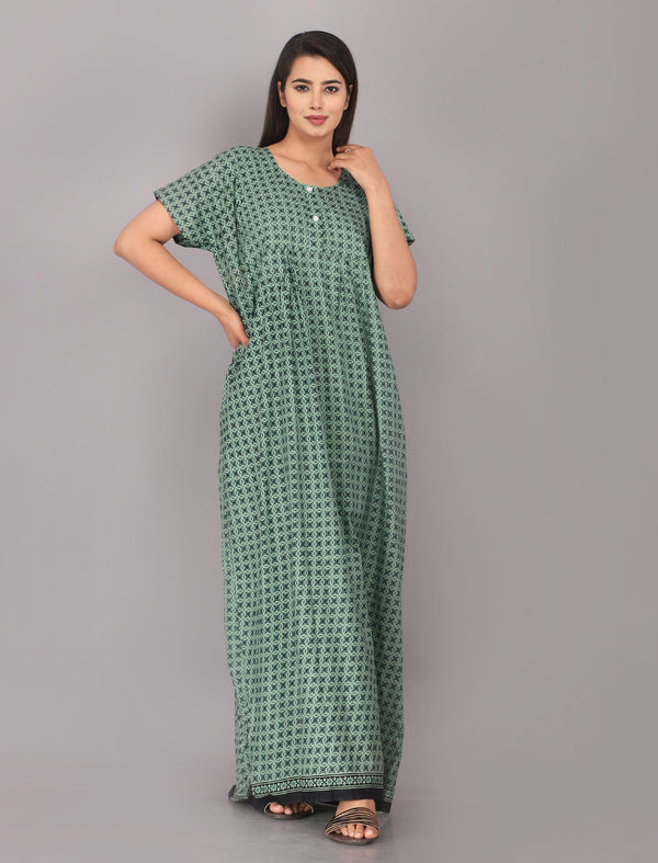 Cotton Printed Night Gown For Women