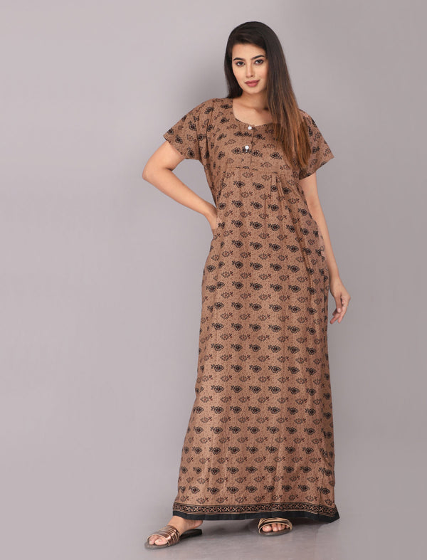 Cotton Printed Night Gown For Women