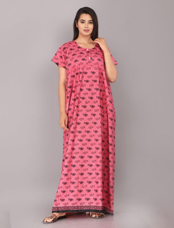 Cotton Printed Night Gown For Women