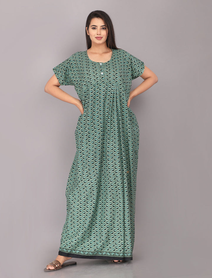 Cotton Printed Night Gown For Women