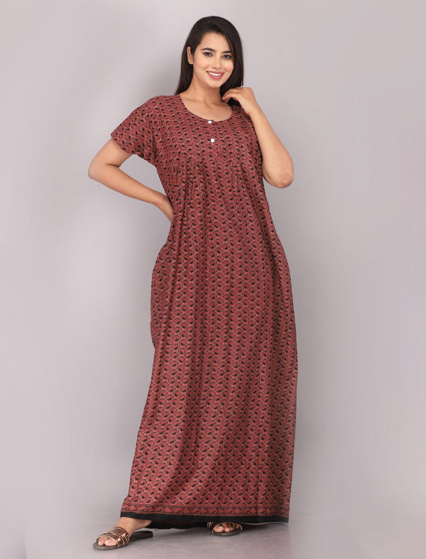 Cotton Printed Night Gown For Women