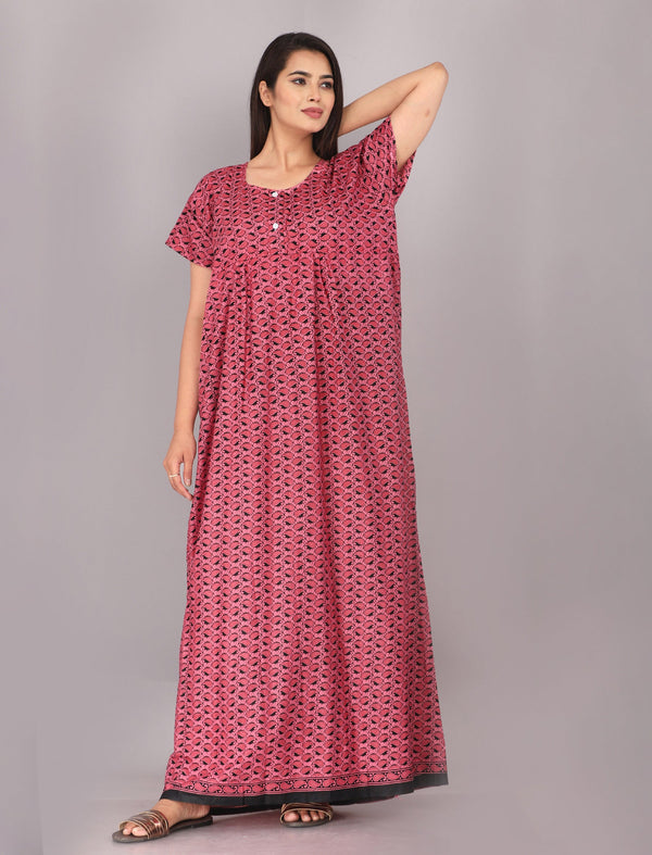 Cotton Printed Night Gown For Women