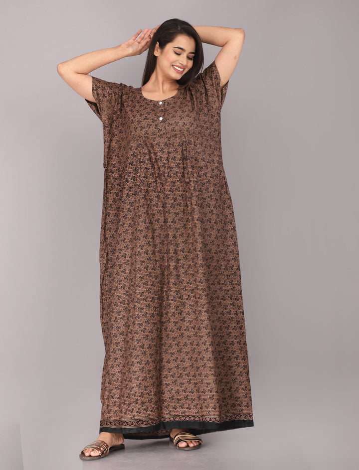 Cotton Printed Night Gown For Women