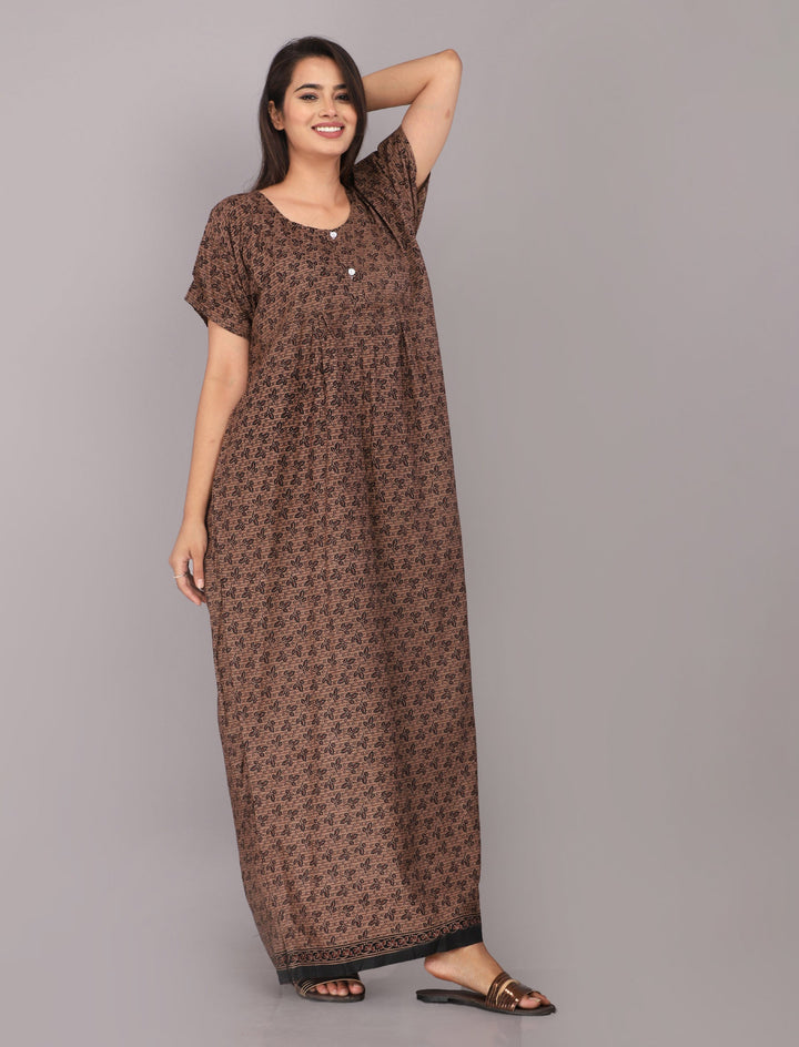 Cotton Printed Night Gown For Women