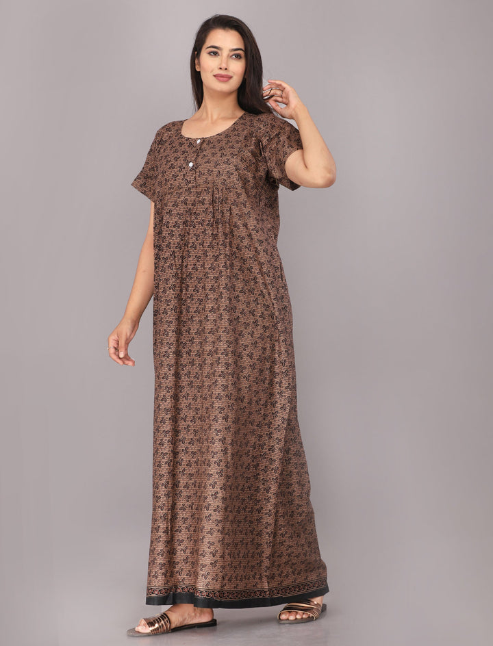 Cotton Printed Night Gown For Women