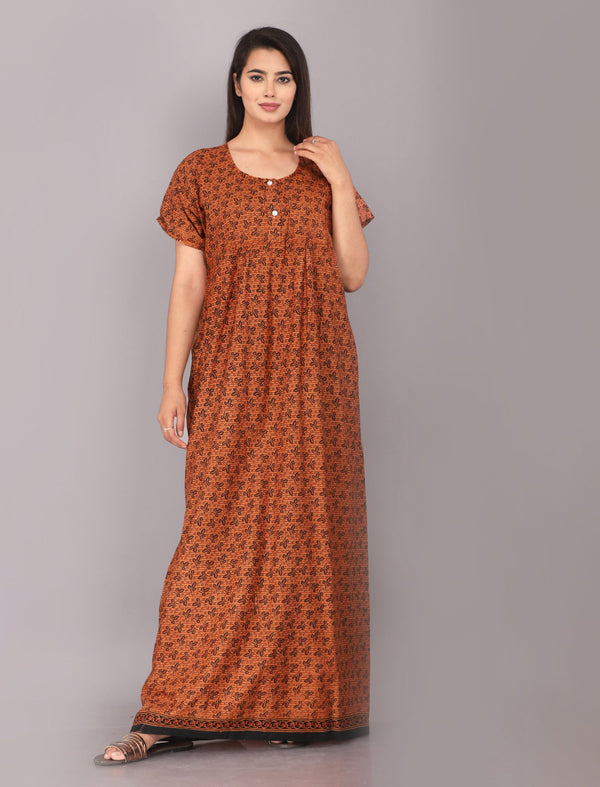 Cotton Printed Night Gown For Women