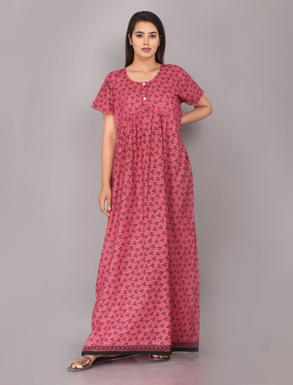 Cotton Printed Night Gown For Women