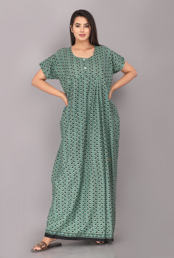 Cotton Printed Night Gown For Women