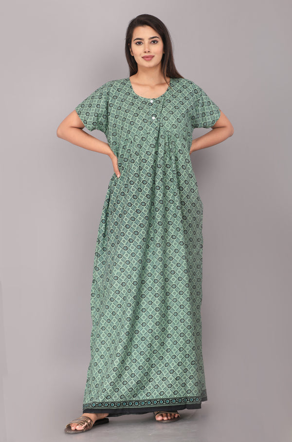 Cotton Printed Night Gown For Women