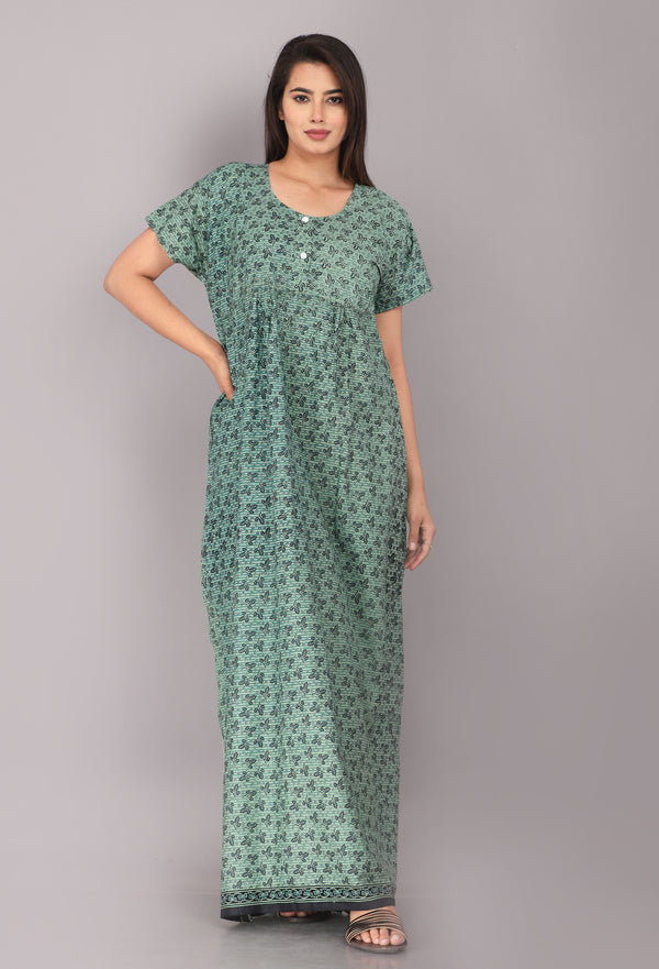 Cotton Printed Night Gown For Women