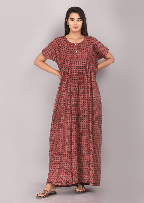 Cotton Printed Night Gown For Women