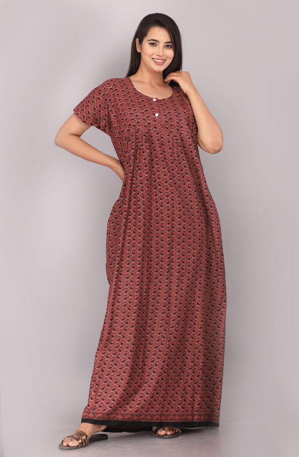 Cotton Printed Night Gown For Women