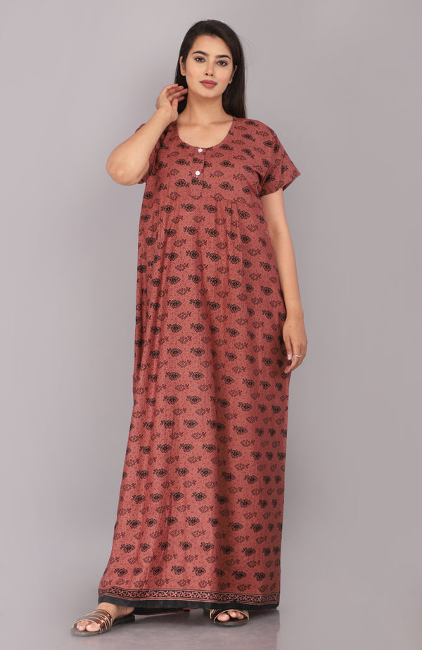 Cotton Printed Night Gown For Women