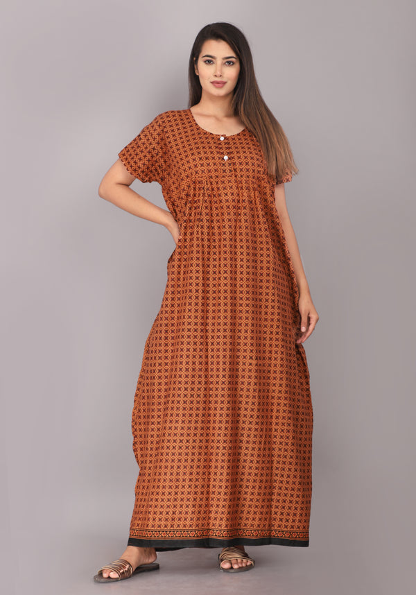 Cotton Printed Night Gown For Women