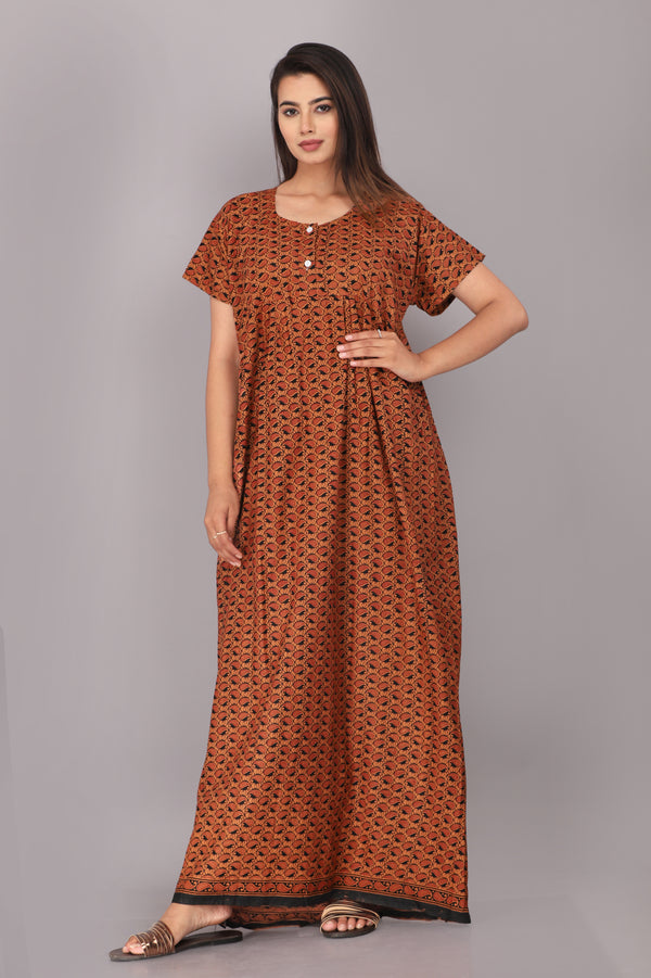 Cotton Printed Night Gown For Women