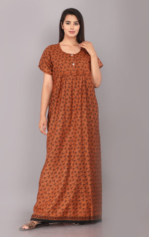 Cotton Printed Night Gown For Women