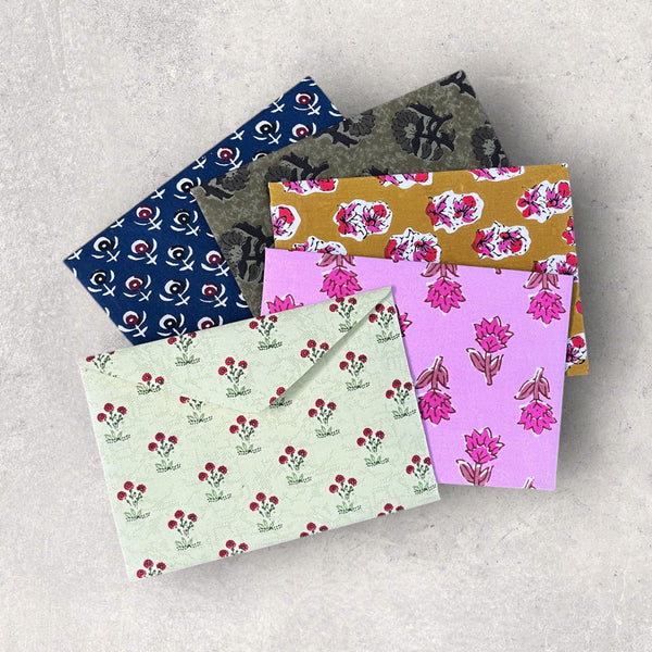 Vibrant Cotton Printed Envelopes (Set Of 7)
