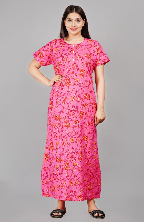 Cotton Printed Night Gown For Women