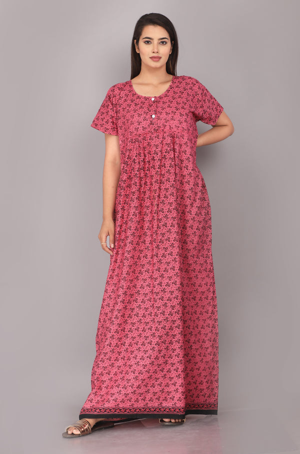 Cotton Printed Night Gown For Women