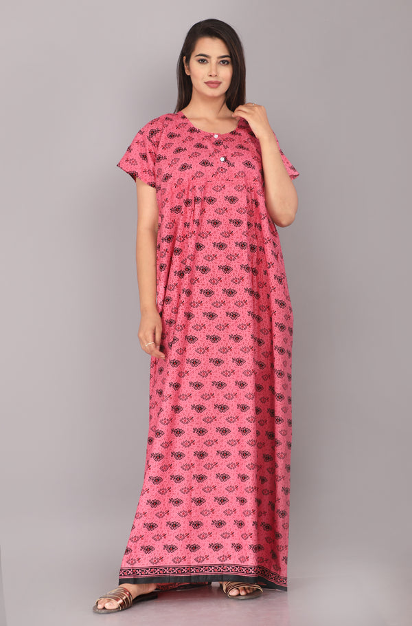 Cotton Printed Night Gown For Women