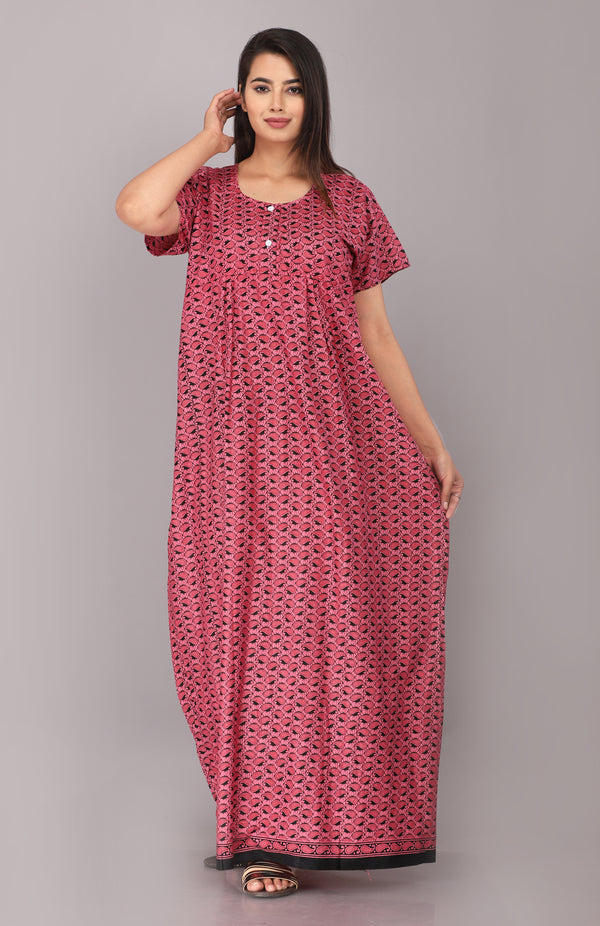 Cotton Printed Night Gown For Women