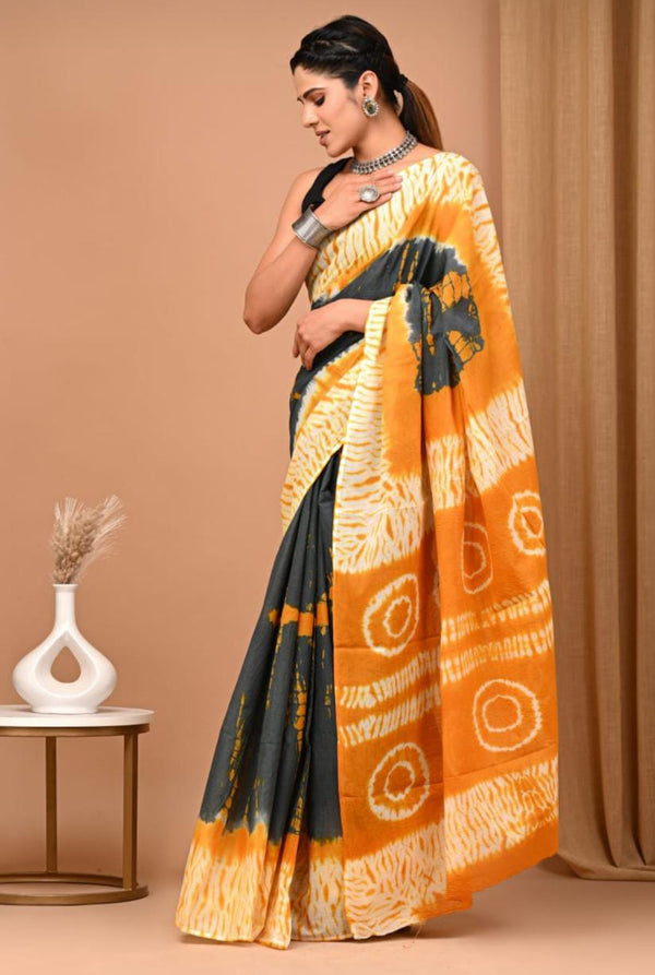 Jaipuri Mulmul Cotton Printed Saree With Blouse