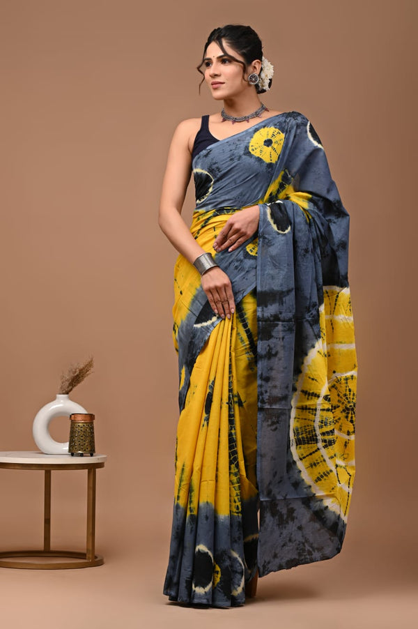 Jaipuri Mulmul Cotton Printed Saree With Blouse