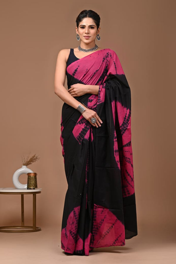 Jaipuri Mulmul Cotton Printed Saree With Blouse