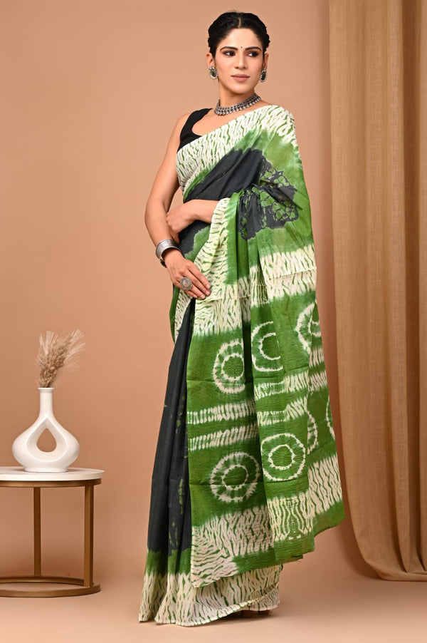 Jaipuri Mulmul Cotton Printed Saree With Blouse