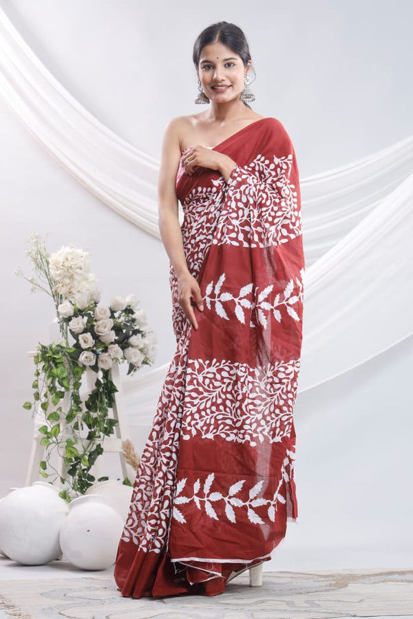 Jaipuri Mulmul Cotton Printed Saree With Blouse