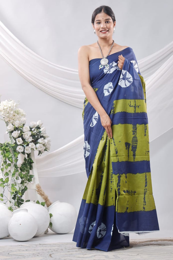Jaipuri Mulmul Cotton Printed Saree With Blouse