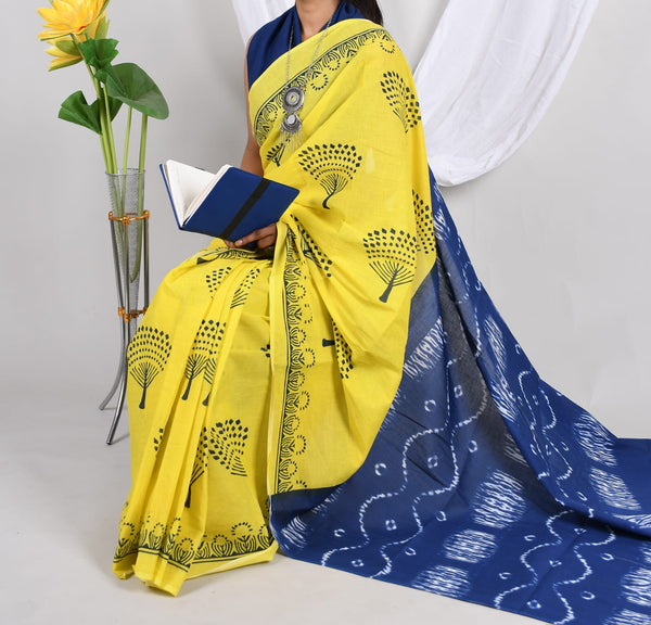 Jaipuri Mulmul Cotton Printed Saree With Blouse